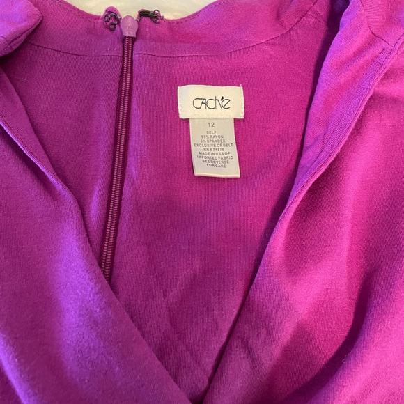 Cache Figure flattering dress with ruffled cap sleeve. Size 12. - Picture 4 of 4